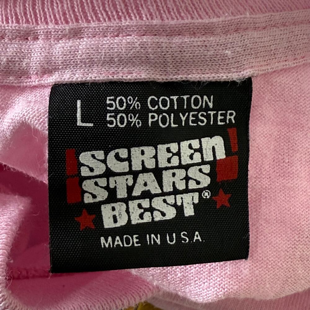 Vintage 90s Pink Elvis Presley Atitude Single Stitch T-Shirt Tee Retro USA L - Picture 6 of 7
